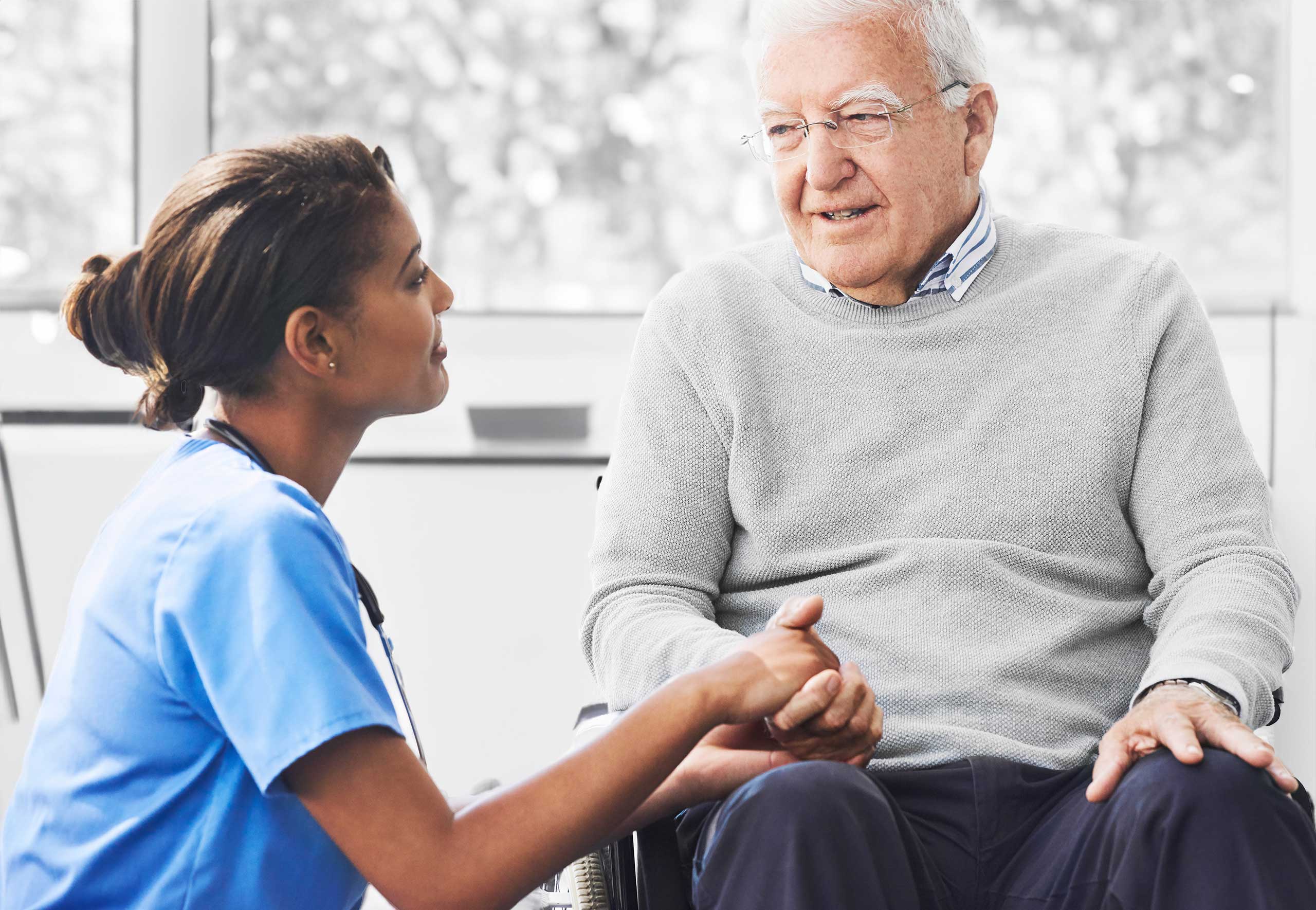 Hospice patient with a nurse